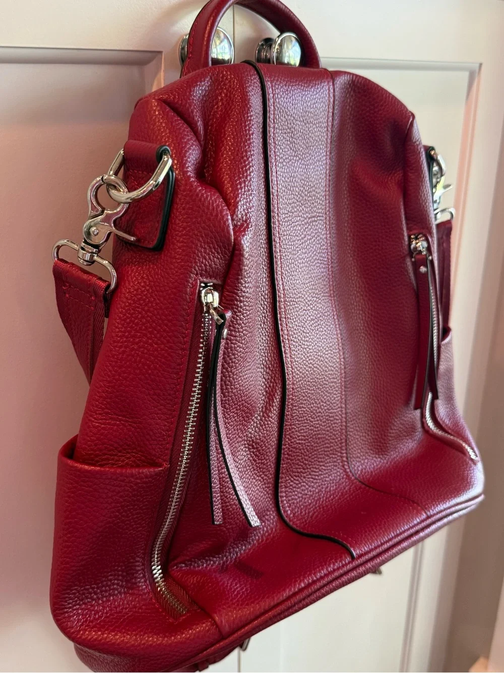 S-ZONE Women’s Leather Backpack Antitheft Boho Med Shoulder Bag